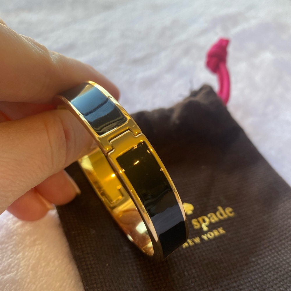 Kate Spade Black and Gold Bangle Bracelet - Picture 2 of 5